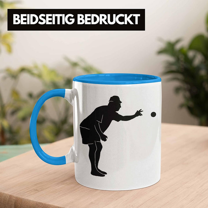 Trendation - Boule Tasse Geschenk Boule-Spieler Geschenkidee Spruch Grafik Werfender Boule Spieler (
