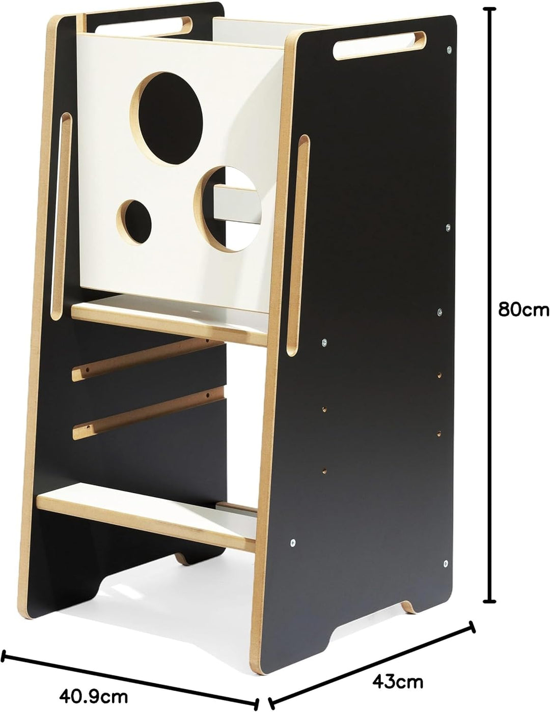 Lernturm für Kinder schwarz Weiss Küchenhelferturm Lernturm Lernstuhl Küche Kitchen Helper Schemel V