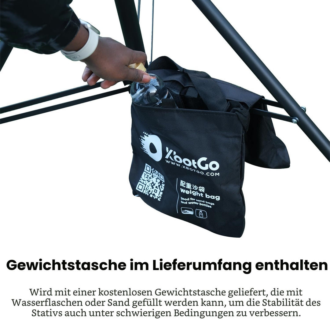 XbotGo Update T4 Stativ für Fussball-/Basketball-Aufnahmen, Bis zu 4 Meter Höhe, Mit Schnellwechselp