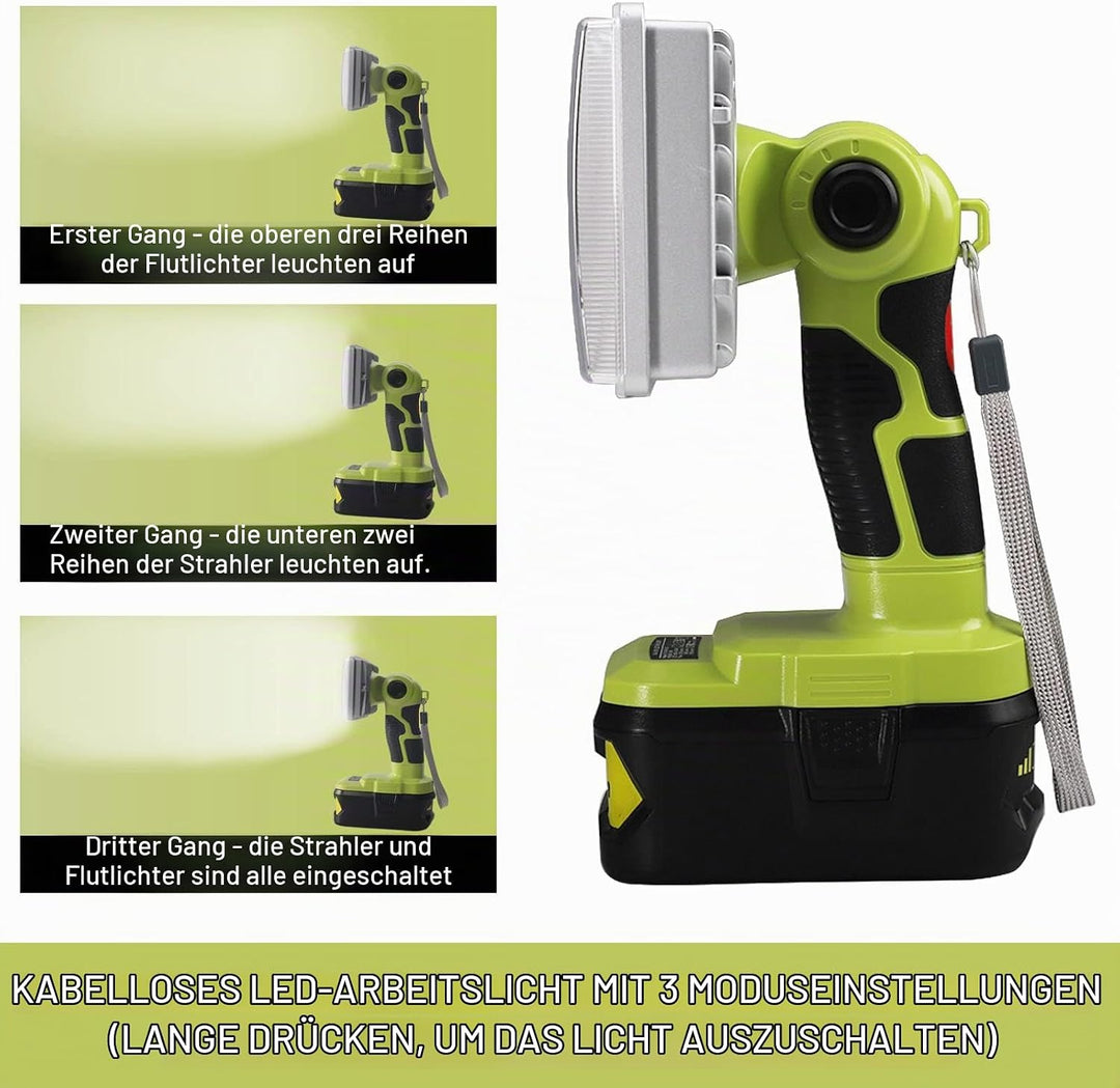 3300LM kabellose LED-Arbeitslichttaschenlampen Powered by Ryobi 18-Volt ONE + Lithium-Ionen-NiCd-NiM
