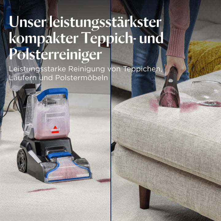 BISSELL PowerWash Compact Pet, Kompakter Upright- Teppichreiniger und Polsterreiniger für Haustierfl