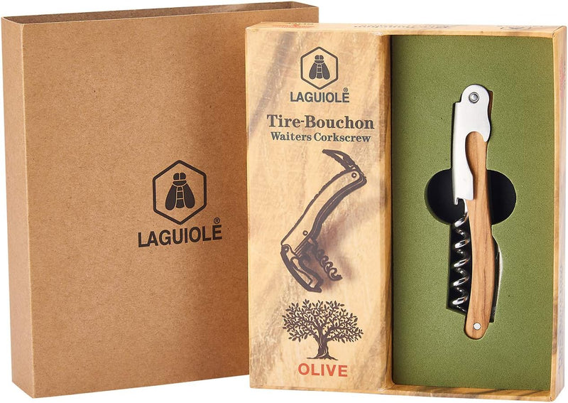 LAGUIOLE - Sommelier Korkenzieher, Kapselschneider und Flaschenöffner - Olivenholz