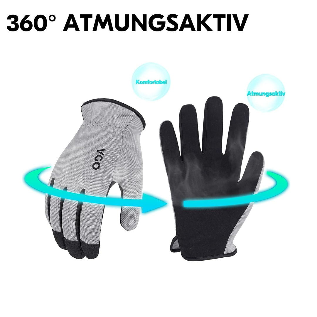 Vgo... 5 Paare Multifunktionale Arbeitshandschuh,Sicherheitshandschuhe,Bauarbeitshandschuhe, Gartenh