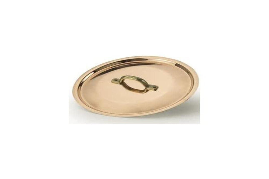 Pentole Agnelli ALCU12920 Deckel mit Brücke aus Messing, glattes Kupfer, handverzinnt, 20 cm, 20 cm