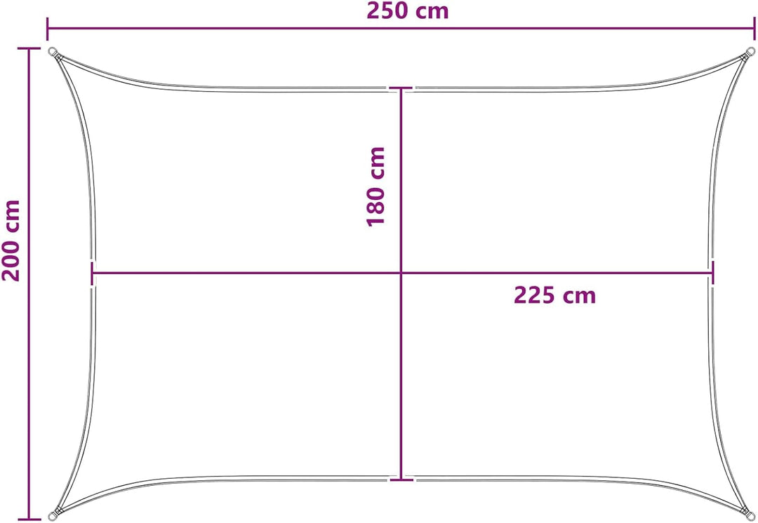 vidaXL Sonnensegel Hellgrau und Weiss 2 x 2,5 m HDPE, Garten &amp; Terrasse, moderner Sonnensegel, UV-Sc