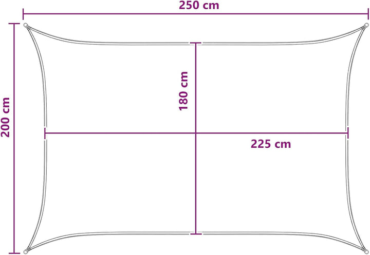 vidaXL Sonnensegel Hellgrau und Weiss 2 x 2,5 m HDPE, Garten &amp; Terrasse, moderner Sonnensegel, UV-Sc