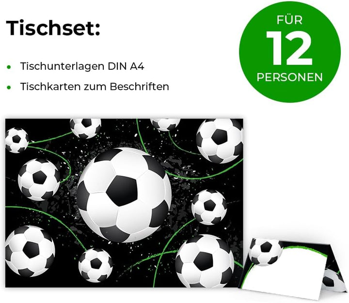 Party-Set zum Geburtstag für 12 Personen - Tischkarten, Tischunterlagen, doppelseitige Girlanden und