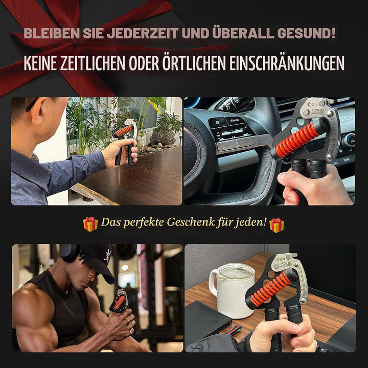 GD Iron Grip Handgriff-Stärker (verstellbare Handgriffe für Krafttraining) Handgelenk- und Unterarm-