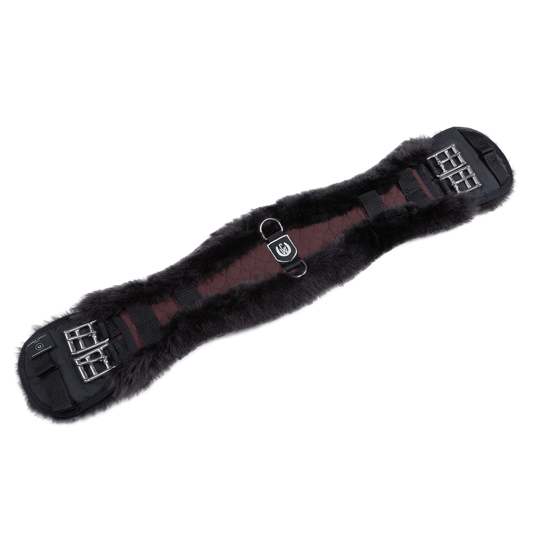 CHRIST Lammfell Sattelgurt/Konturgurt Dressur, anthrazit 45 cm braun-braun, 45 cm braun-braun