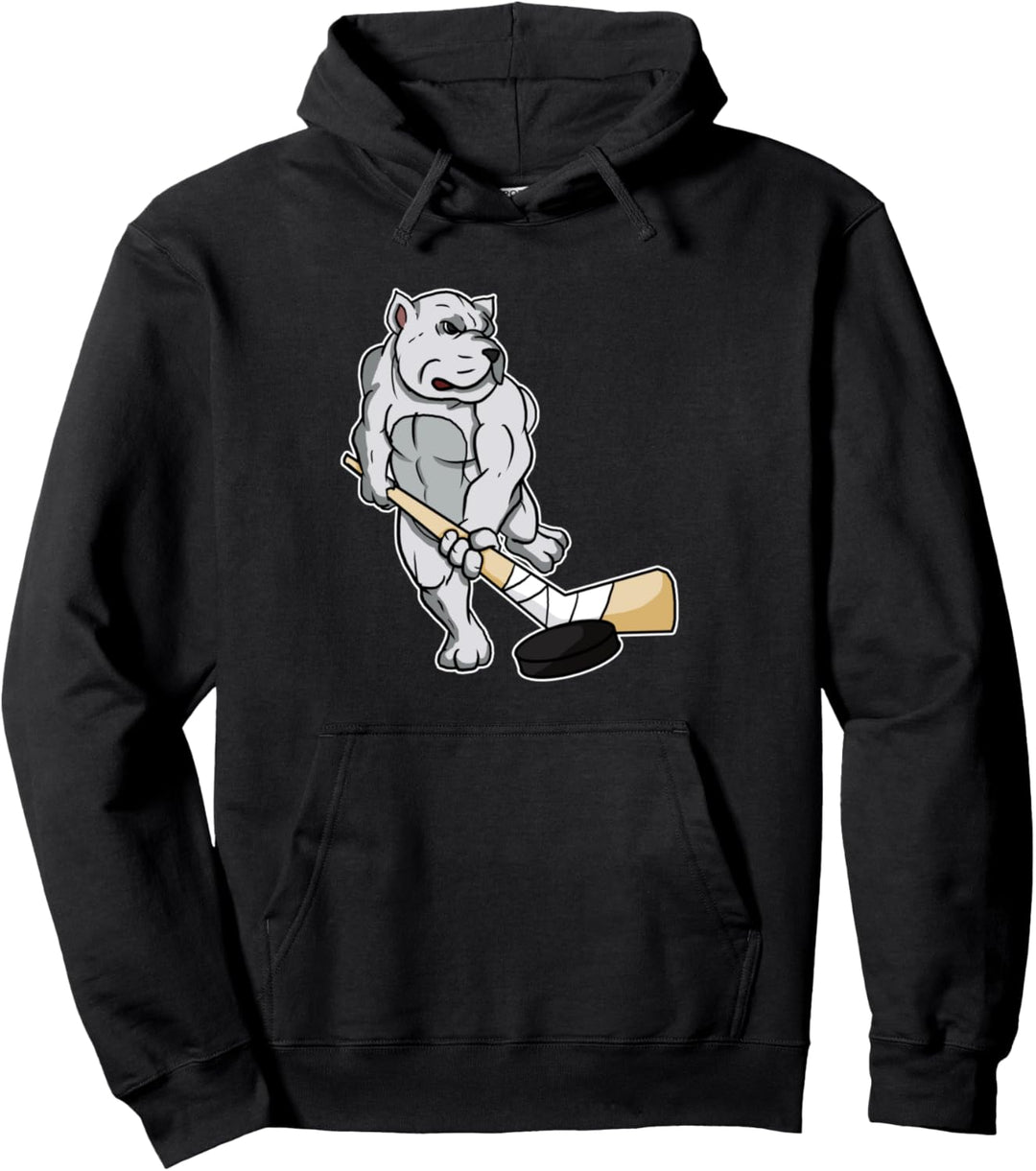 Bulldog Hundehalter Hunde Hockeyschläger Hockeyspieler Pullover Hoodie