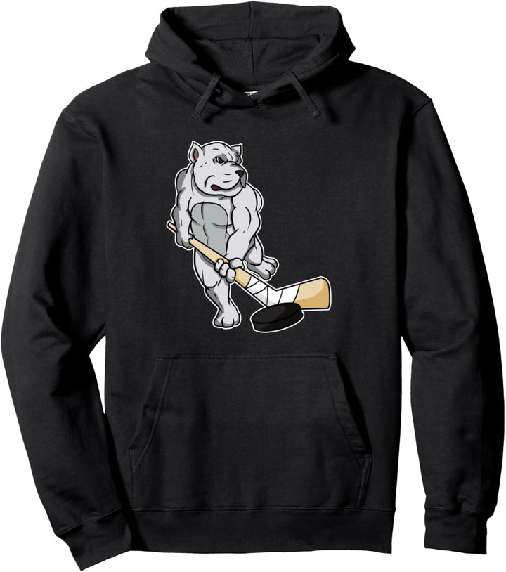 Bulldog Hundehalter Hunde Hockeyschläger Hockeyspieler Pullover Hoodie