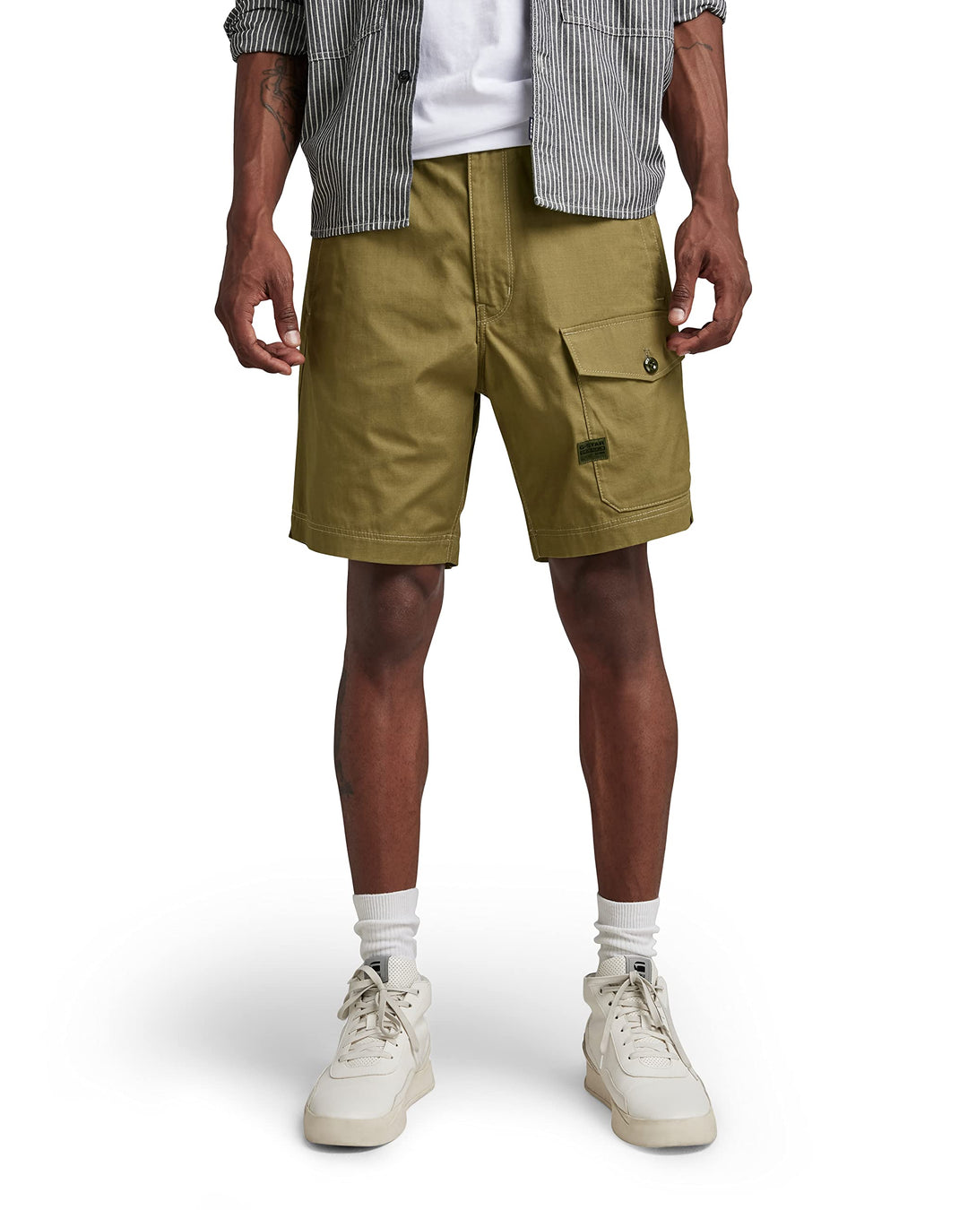 G-STAR RAW Herren Sport Trainer Shorts 24W Grün (Smoke Olive D21039-d384-b212), 24W Grün (Smoke Oliv