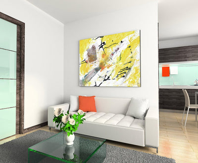 Paul Sinus Art 120x80cm Leinwandbild Leinwanddruck Kunstdruck Wandbild grün weiss schwarz Striche