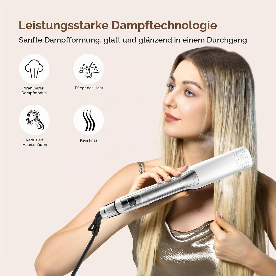 UKLISS Dampfglätteisen, Glätteisen Breit 40MM mit LCD Display, Steam Haarglätter Leistungsstarker Da