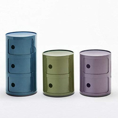 Kartell Componibili, 2 Elements, Violet, Runde Basis 2-fächer Violett, 2-fächer Violett