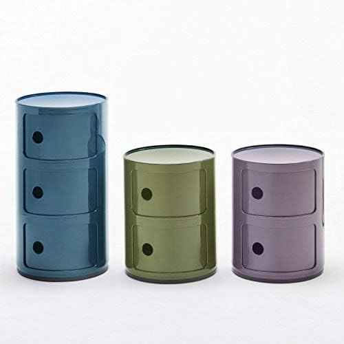 Kartell Componibili, 2 Elements, Violet, Runde Basis 2-fächer Violett, 2-fächer Violett