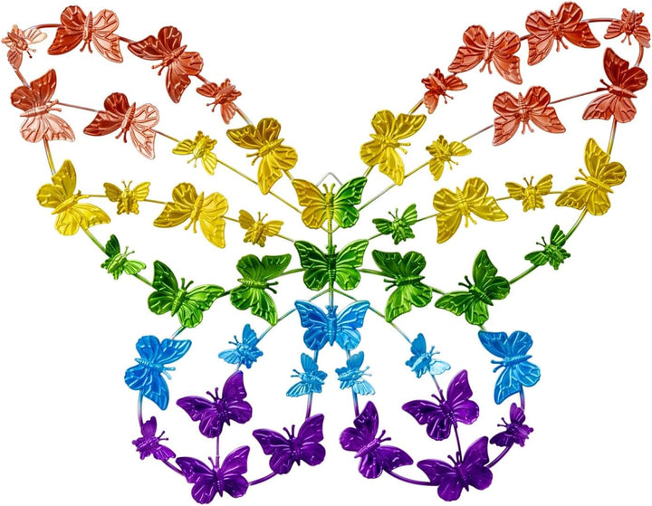 KAMACA XL Metall Schmetterling Wanddeko Bunt 50,5 x 38,5 cm für Garten Balkon Terrasse Wandfigur Far