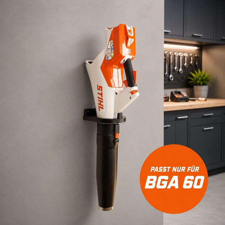 Halterung passend für STIHL BGA 60 Akku Laubbläser AP Wandhalterung | Made in Germany Schwarz, Schwa