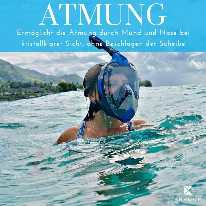 Khroom® von DEKRA® geprüfte CO2 sichere Schnorchelmaske Vollmaske | bekannt aus YouTube | Seaview X