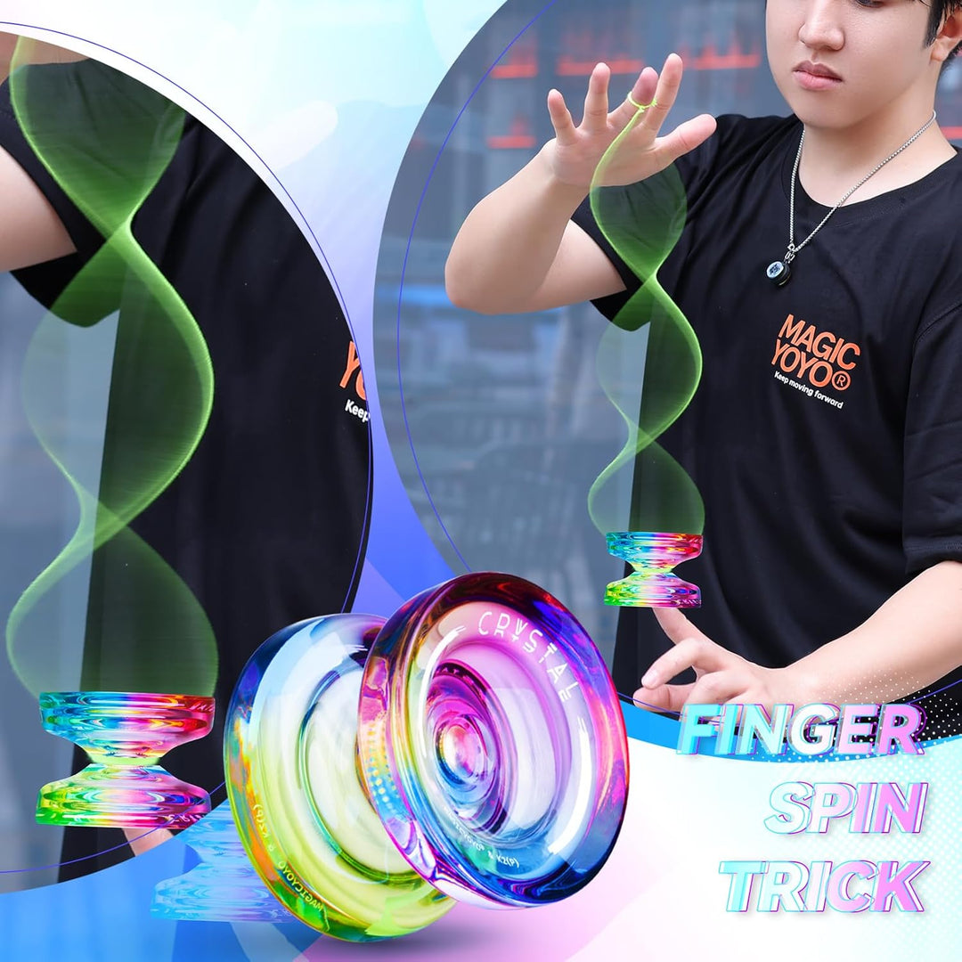 MAGICYOYO K2 Responsive Yoyo für Kinder, Dual Purpose JoJo für Anfänger, Kristall JoJo with Replacem