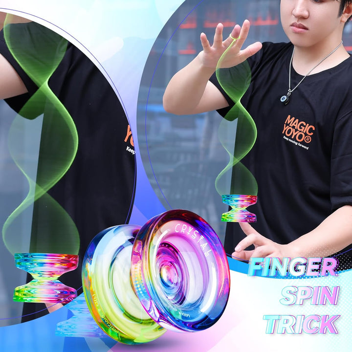 MAGICYOYO K2 Responsive Yoyo für Kinder, Dual Purpose JoJo für Anfänger, Kristall JoJo with Replacem