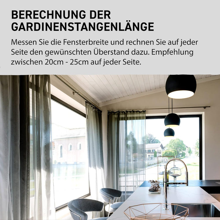 Garesa Gardinenstange Bolti Ø 16mm, 2-läufig, Bronze I Stabile Vorhangstange ohne Ringe I Mit Endkno