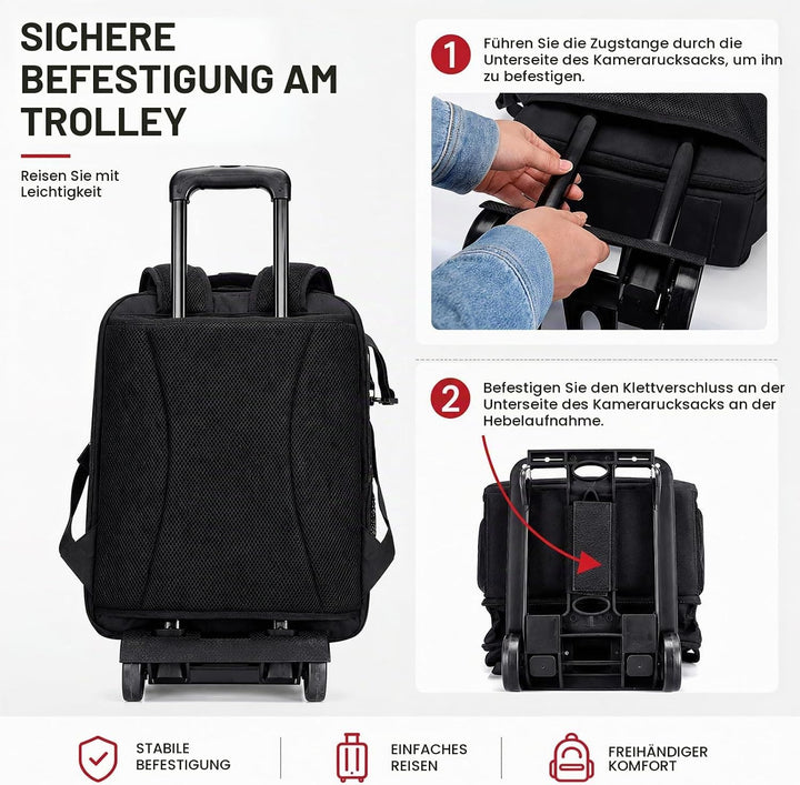 Cwatcun Kamerarucksack Camera Backpack Professioneller für spiegellose DSLR/SLR-Kamera, wasserdicht,