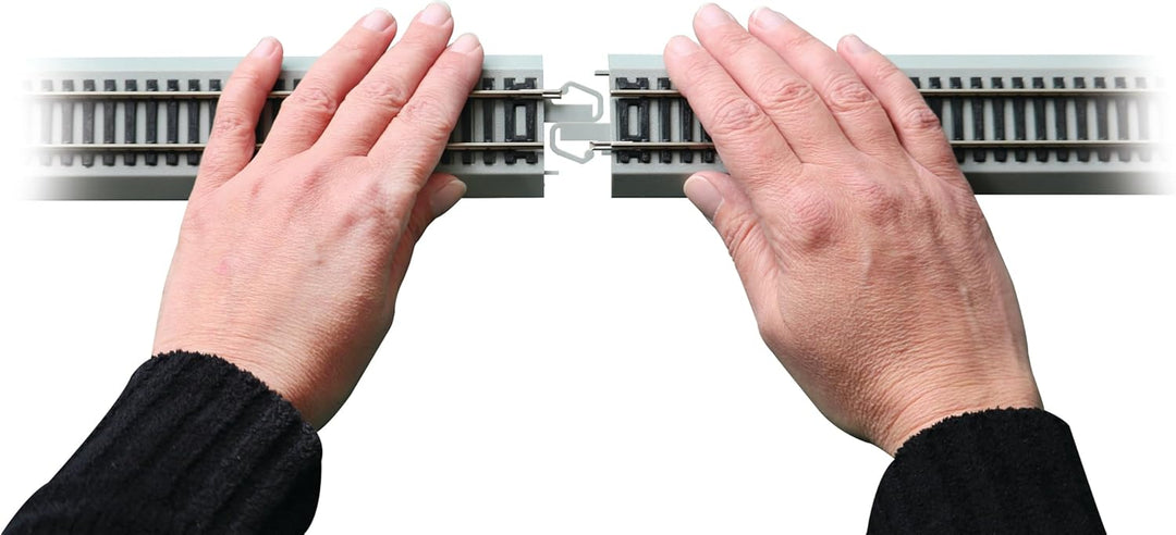 Bachmann Züge – Snap-Fit E-Z Track 22,9 cm gerader Terminal Rerailer mit Draht (1/Karte) – Nickel-Si
