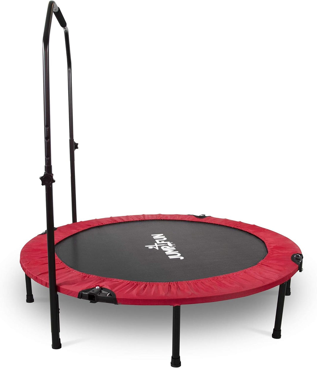 JUMP4FUN Mini-Trampolin, Fitness, faltbar, Doppel-Bar – Ø 122 cm, Rot