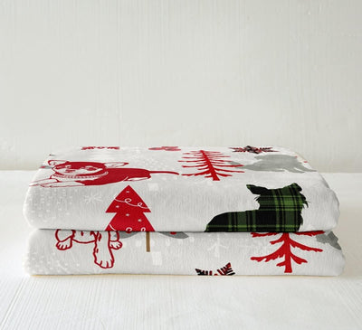 Weihnachten Decke 150x200 Kinder Nette Büffel Plaid Hunde Fuzzy Decke für Kinder Jungen Mädchen Weih