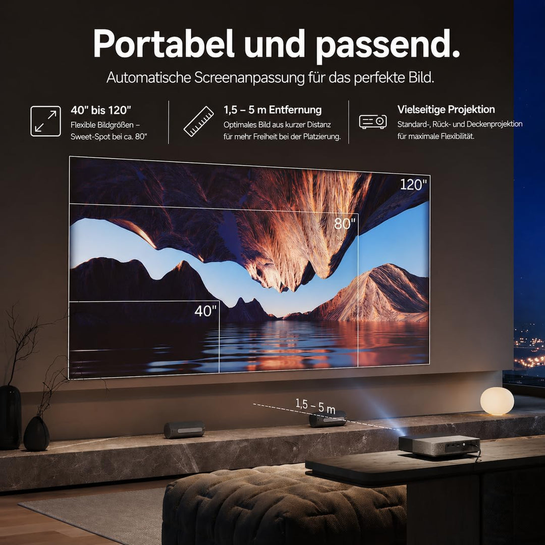 Loewe We. Beam Portabler Laser Projektor, Full HD, ALPD Laser, Dolby Audio, Miniprojektor, Beamer, h