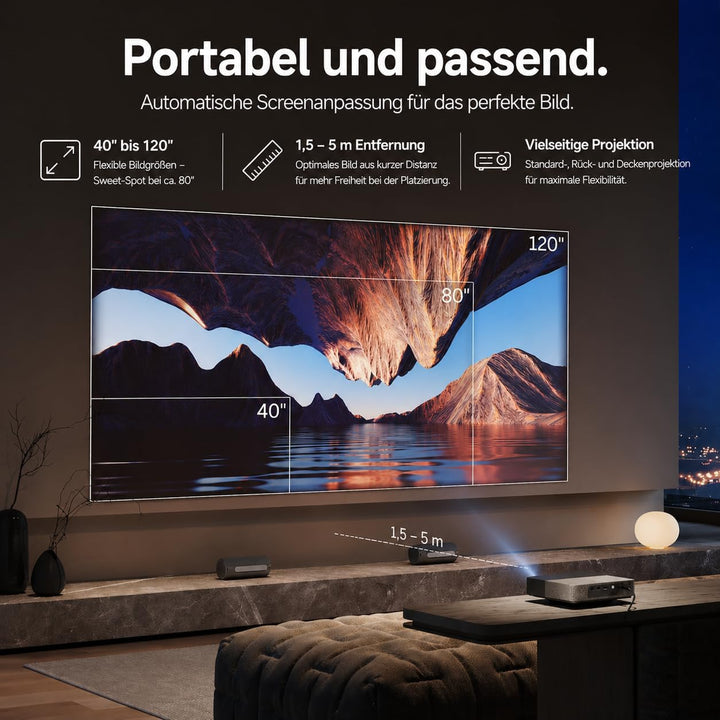 Loewe We. Beam Portabler Laser Projektor, Full HD, ALPD Laser, Dolby Audio, Miniprojektor, Beamer, h