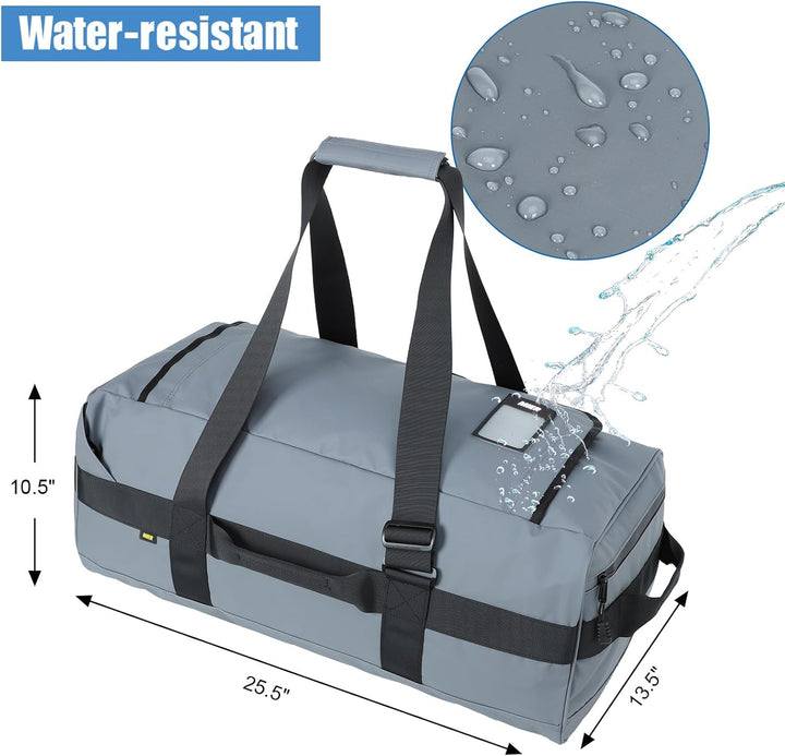 MIER Sporttasche Herren Wasserresistente Reisetasche 60L gross Heavy Duty Convertible Sportrucksack
