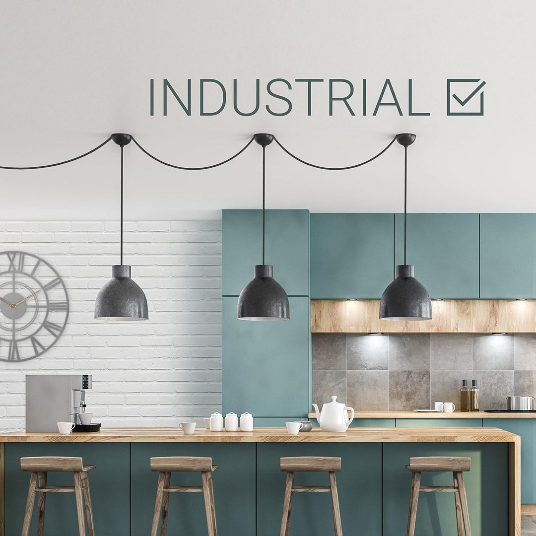 Amarcords - Textilkabel für Lampen SCHWARZ, rund, Seide, 3 Meter, mit 2 Leiter 2x0,75 - Stoffkabel m