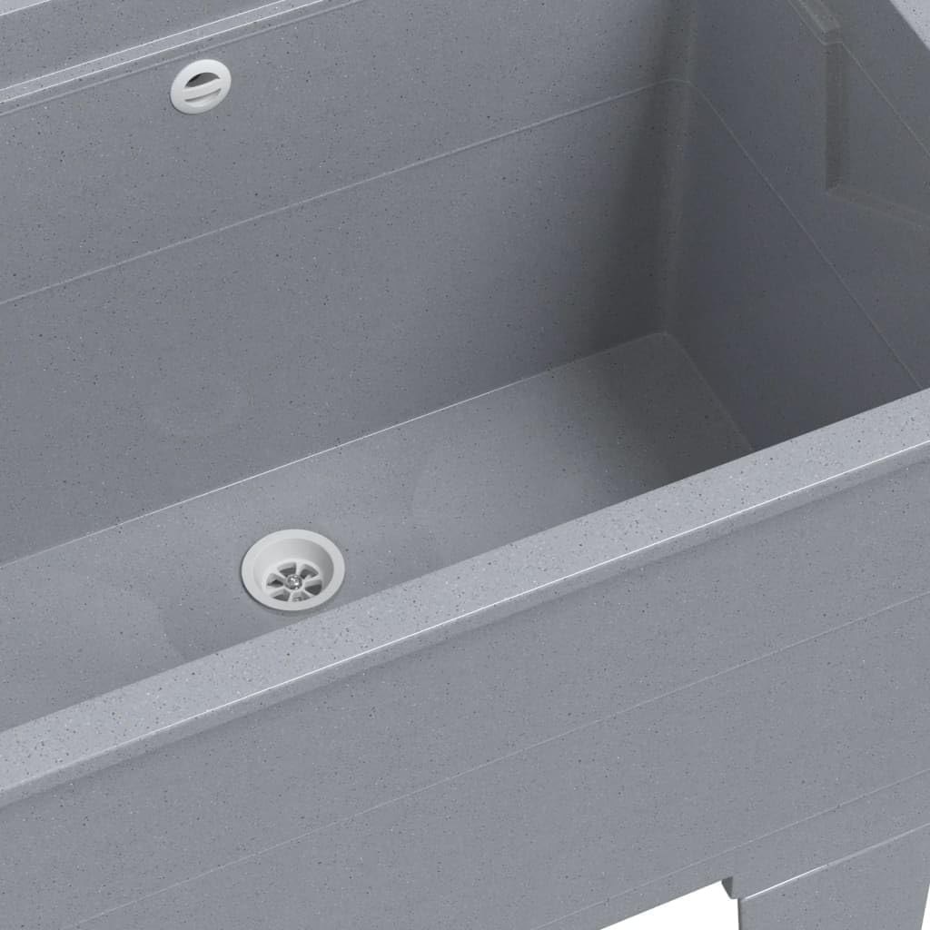 vidaXL Wäschekanne, Waschbecken mit Waschbrett, Waschbecken für Keller Waschküche Garage Geschäft, F