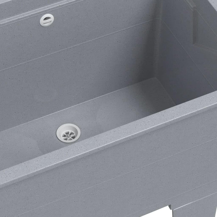 vidaXL Wäschekanne, Waschbecken mit Waschbrett, Waschbecken für Keller Waschküche Garage Geschäft, F