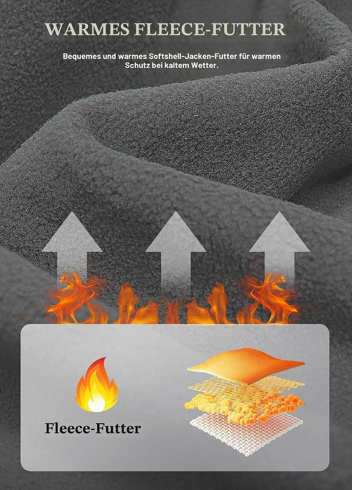 ATLASLAVA Damen Softshelljacke Wasserdichte Atmungsaktive Leichte Fleece Kapuze Übergangsjacke Laufe