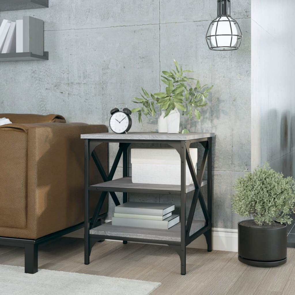 FIRBNUS Beistelltisch Grau Sonoma 40x42x50 cm Beistelltisch Schmal Beistelltisch mit Stauraum Beiste