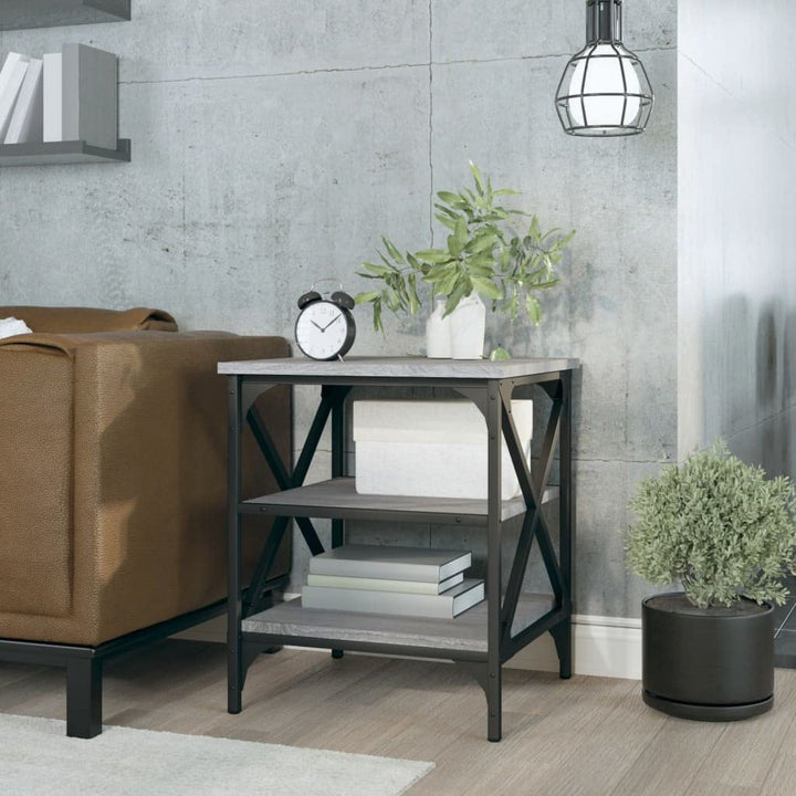 FIRBNUS Beistelltisch Grau Sonoma 40x42x50 cm Beistelltisch Schmal Beistelltisch mit Stauraum Beiste