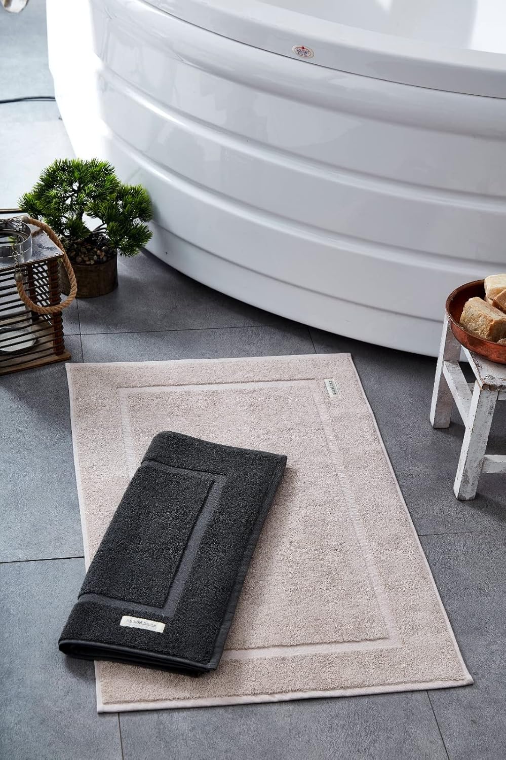 PandaHome Badvorleger Set aus Baumwolle - 2 Stück Badematte - 100% Baumwolle, Duschvorleger Duschmat