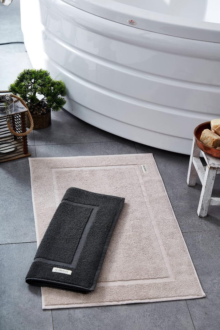 PandaHome Badvorleger Set aus Baumwolle - 2 Stück Badematte - 100% Baumwolle, Duschvorleger Duschmat