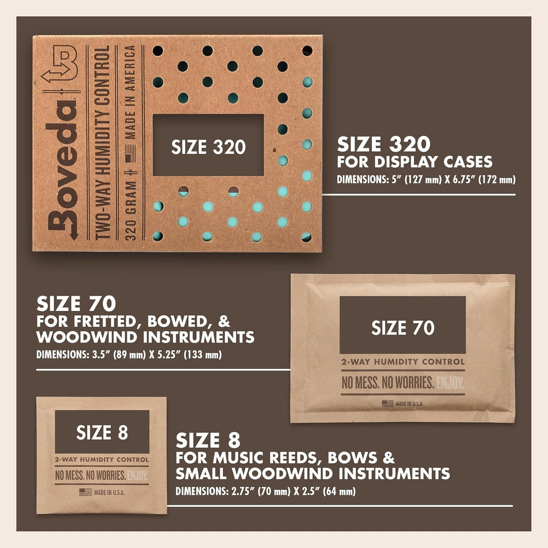 Boveda für Musik | 49% RH Grösse 70 2-Wege-Feuchtigkeitsregulierung | 4 Stück 49% Music - 4 Pack Sta