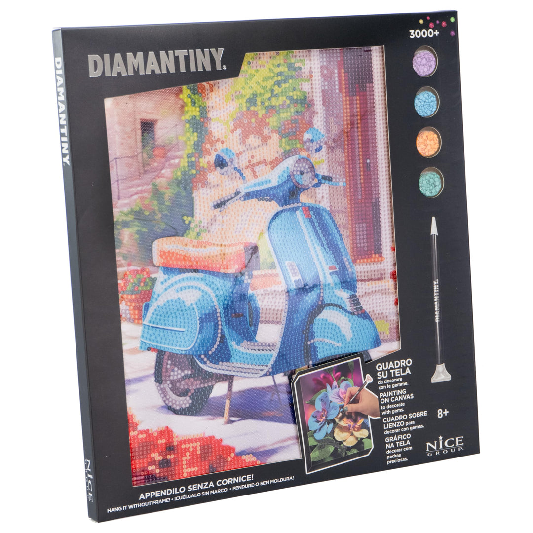 DIAMANTINY Level Up – Bild – Creative Art Diamond Painting Kit – Mosaik Retro Motorrad