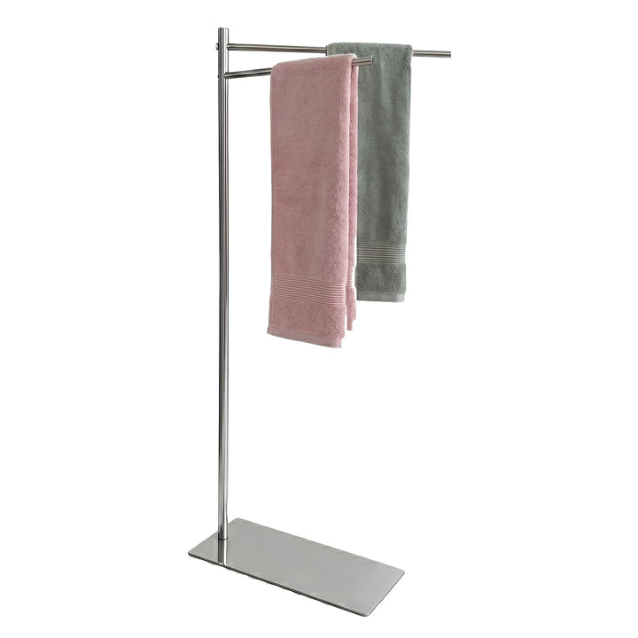 Handtuchhalter Stehend Freistehend, 32 x 29 x 78 cm | Für Gäste-WC &amp; Bad, 2 fixierte Stangen (Anti-R