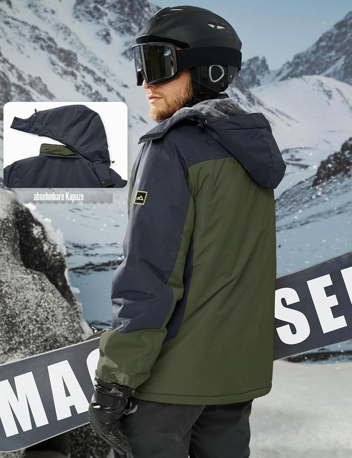 MAGCOMSEN Winterjacke Herren Warm Gefüttert Skijacke Wasserdicht Regenjacke Snowboardjacke Outdoor F