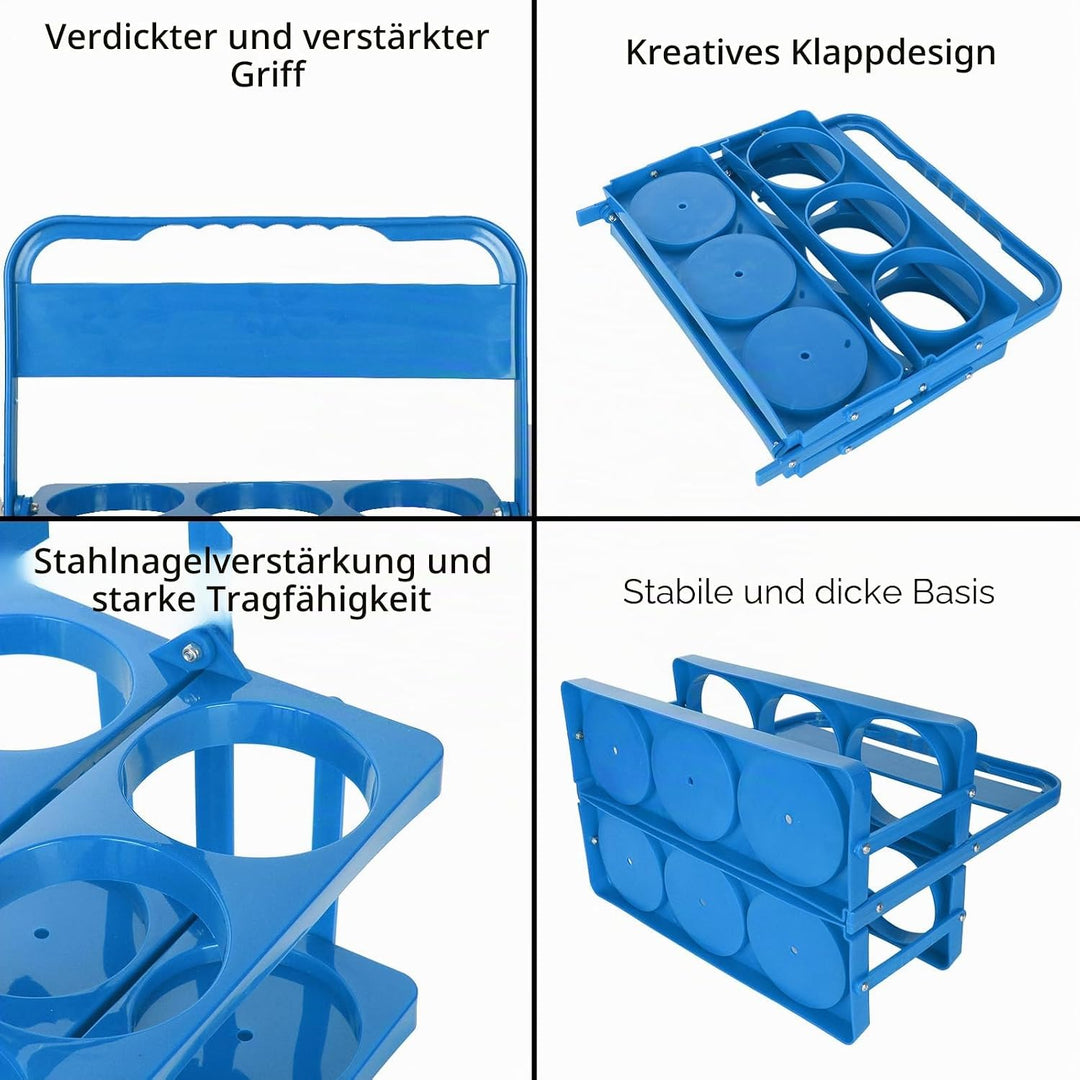 ASelected Milchflaschenhalter Faltbar Kunststoff Getränketräger 6 Löcher Wiederverwendbar Bierflasch