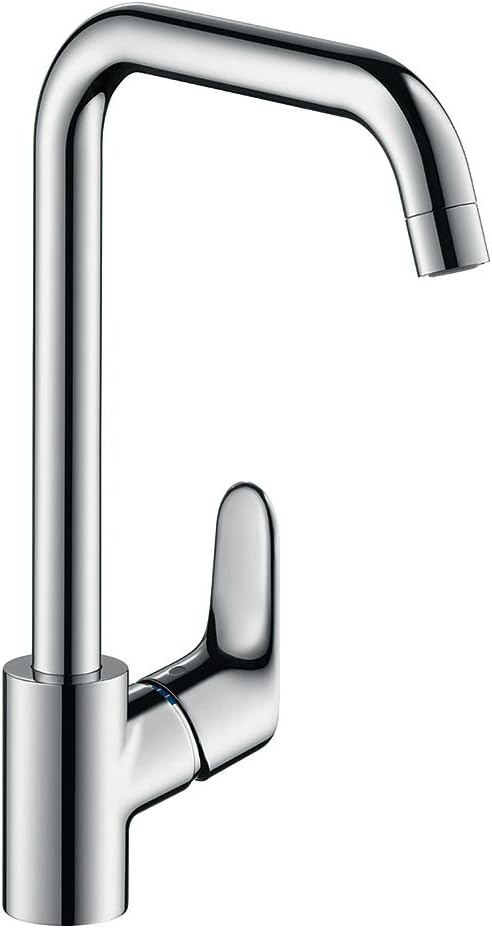 hansgrohe Focus Küchenarmatur (Wasserhahn Küche ohne Schlauchbox, 110°, 150°, 360° schwenkbar, hoher