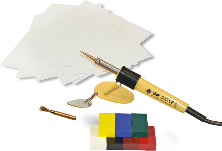 Pebaro 0279 Geschenkset Encaustic inkl. Kolben, Minibügeleisen, Schreibspitze, Messingbürste, 7 Wach