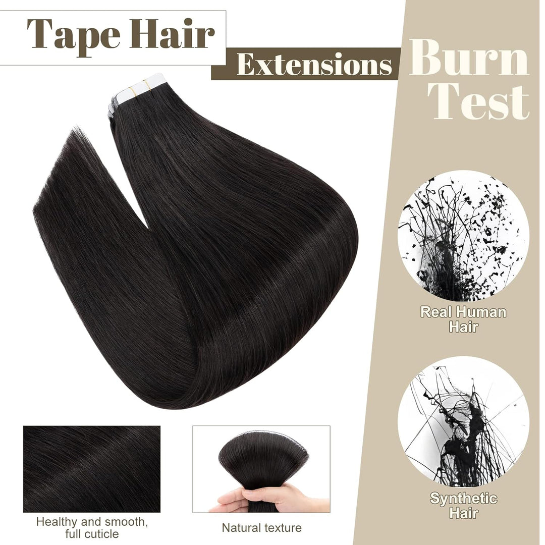 SEGO Tape Extensions Remy Echthaar Klebeband Haarverlängerung Haarteile 100% Human Haar 10pcs Naturs