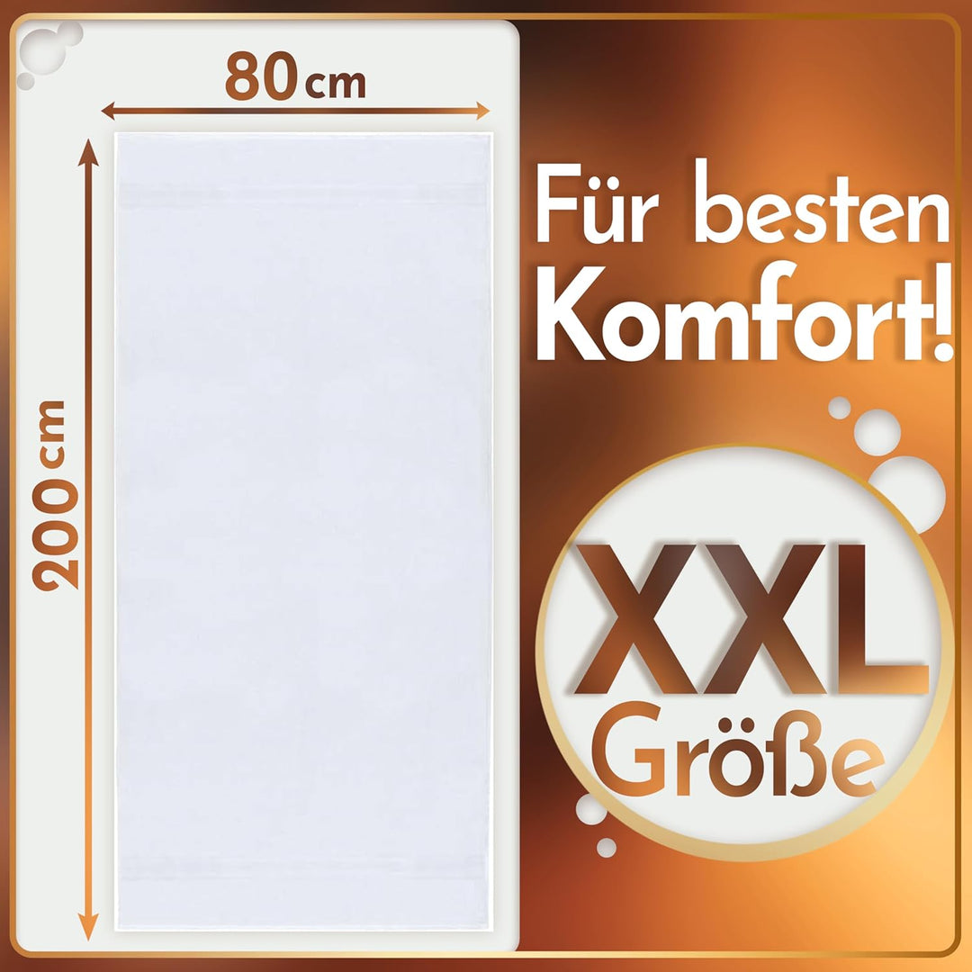 NatureMark 2er Pack Saunatuch 80 x 200 cm | Baumwolle luxuriöse Tücher | Wellnesstuch von extremer W